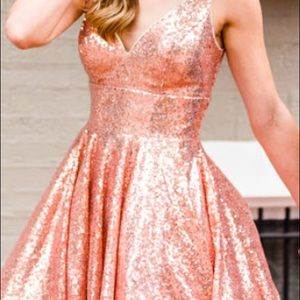 Stunning sequin fit and flare dress with tulle under skirt.